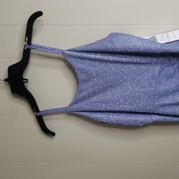 Rare Edition Perwrinkle Shimmer Ruffle Bottom Sleeveless Dress 16 - Picture 4 of 7